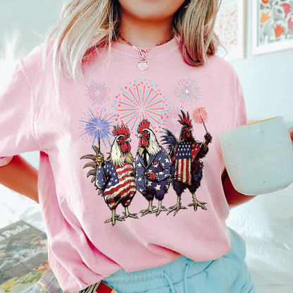 Petthouse | Chicken Patriotic Shirt, Chicken 4th Of July Independence Day Shirt, Patriotic Chicken Shirt