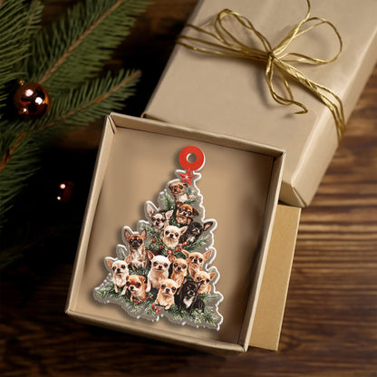 Petthouse | Adorable Chihuahua Christmas Tree Ornament Hanging, Christmas Ornament, Gift For Dog Mom