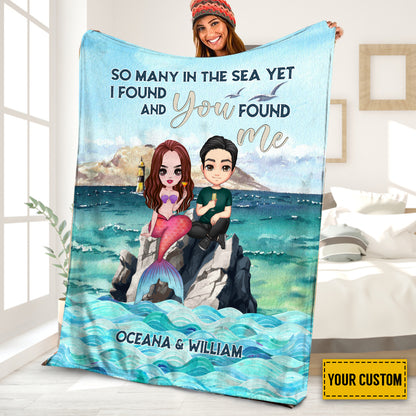 Petthouse | Custom Couple In The Sea Fleece Blanket, Valentines Gifts For Diving Lovers, Newlywed Bedroom