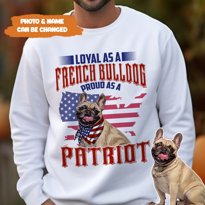 Petthouse | Personalized Dog Photo Proud As A Patriot T Shirt,  4th Of July Shirt Gift For Dog Lover