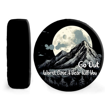 Petthouse | Mountain Moon Night Landscape Funny Quote Spare Tire Cover Car Accessory Truck Decoration Truck Cover