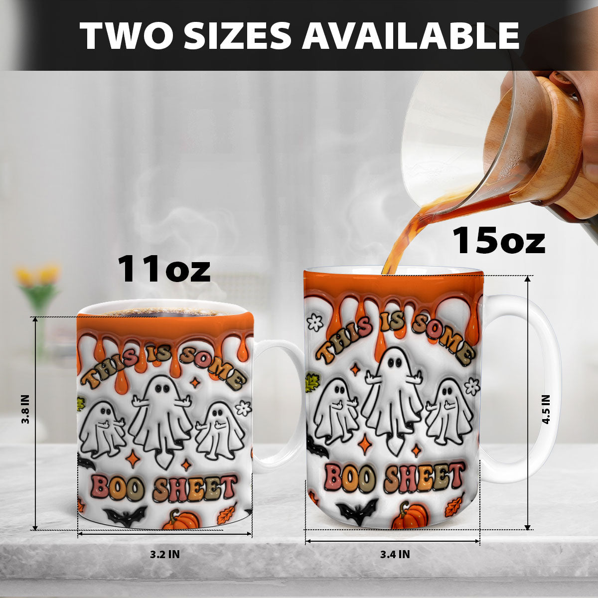 Petthouse | Halloween Ghost Mug, Ghost Ghouls Halloween Inflated 3d, This Is Some Boo Sheet Mug