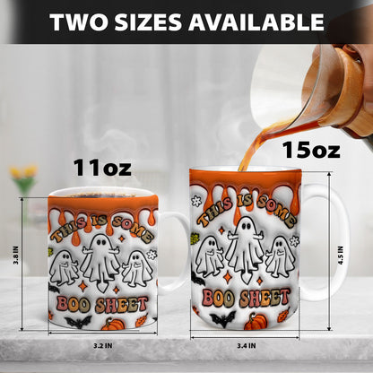 Petthouse | Halloween Ghost Mug, Ghost Ghouls Halloween Inflated 3d, This Is Some Boo Sheet Mug