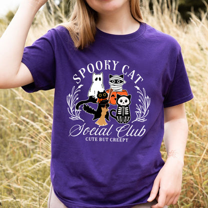 Petthouse | Spooky Cat Social Club Shirt, Halloween Cat Shirt,Cat Lover Shirt, Funny Ghost Cat