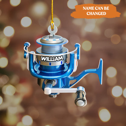 Petthouse | Personalize Fishing Gift, Fishing Reel, Christmas Fishing Reel Ornament, Fisherman Gift