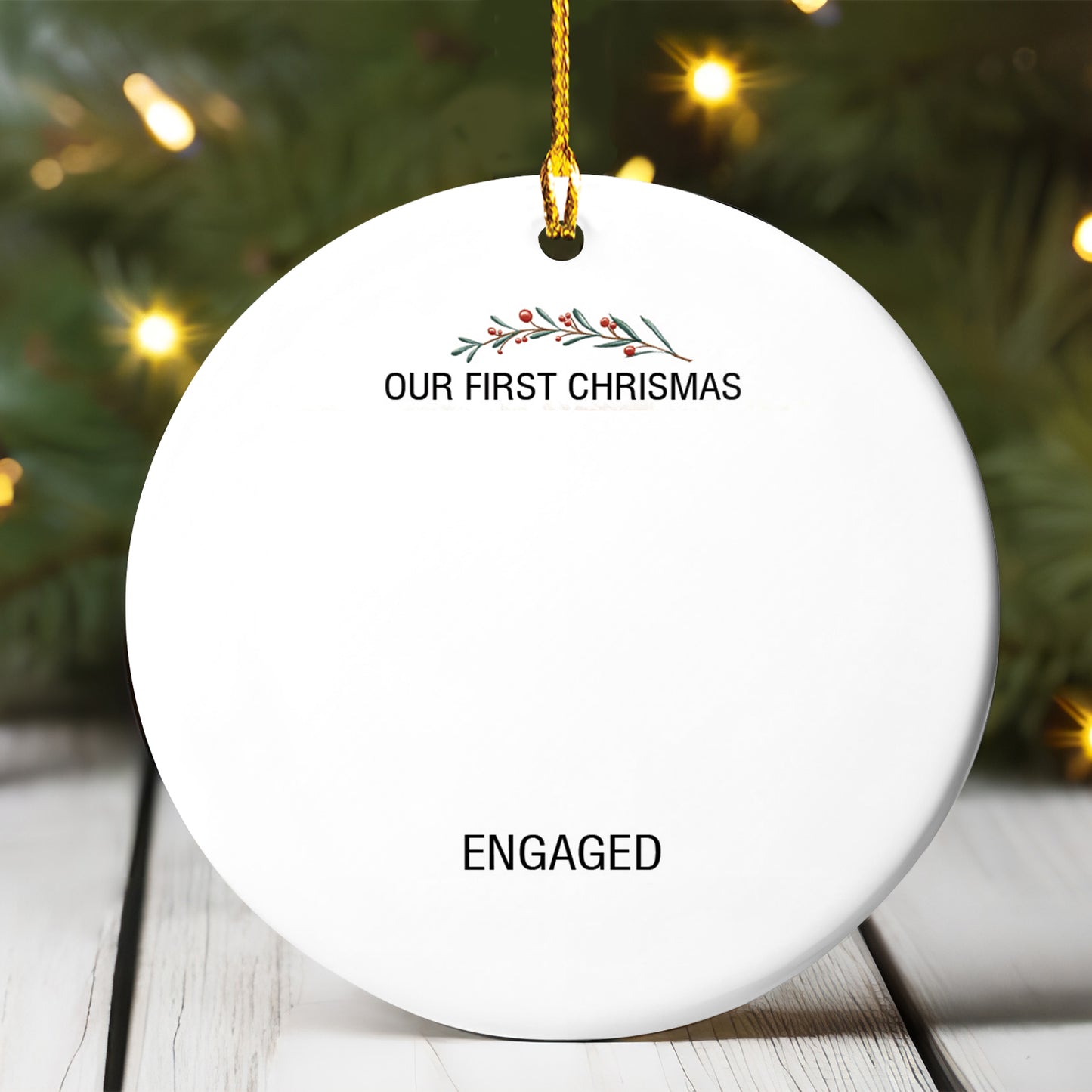 Petthouse | Personalized Engagement Christmas Ornament, Our First Christmas Keepsake, Xmas Ornament