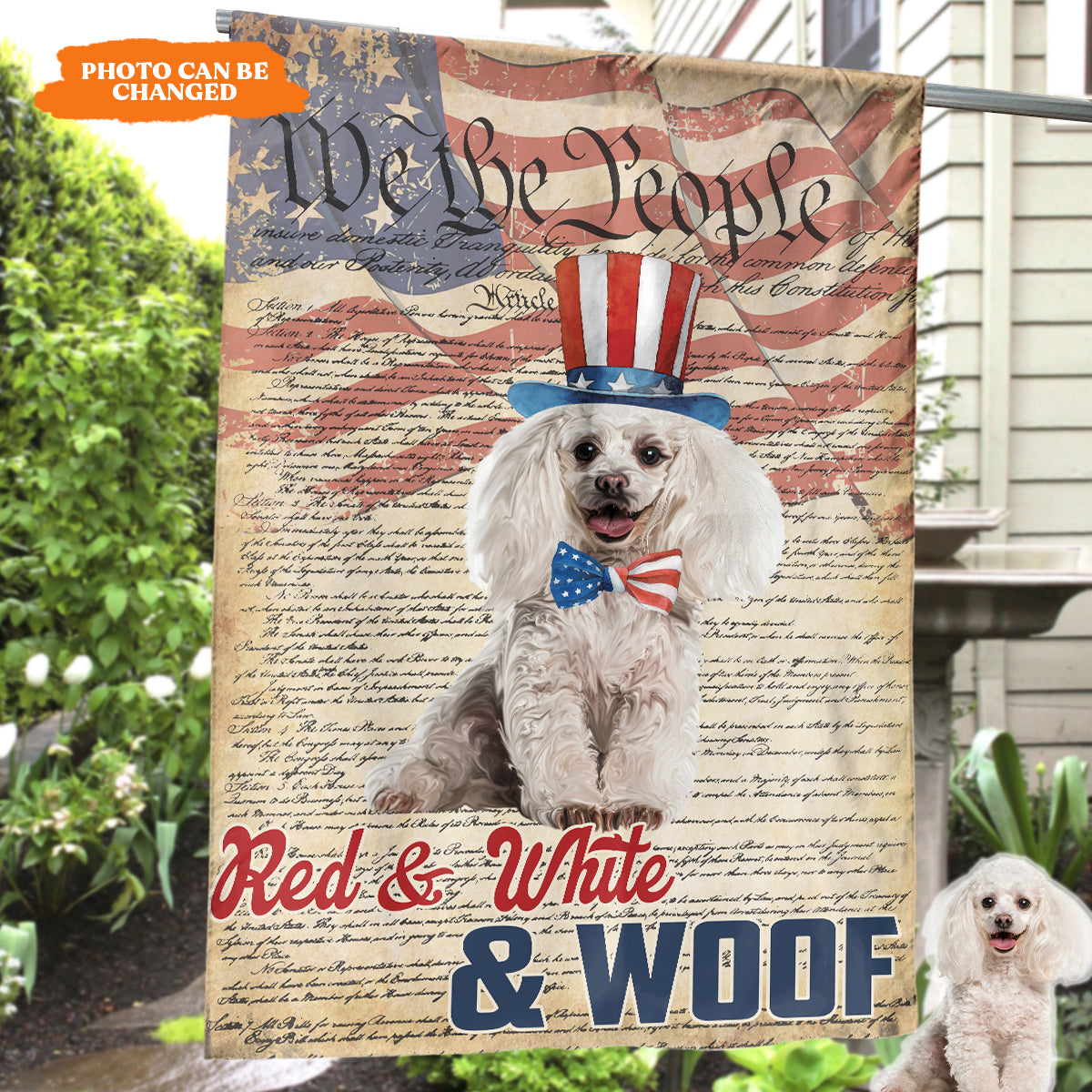 Petthouse | Personalized Dog Photo Flag For Dog Lover Dog Dad Dog Mom, Dog Flag, Love Dog Flag, 4th July Flag