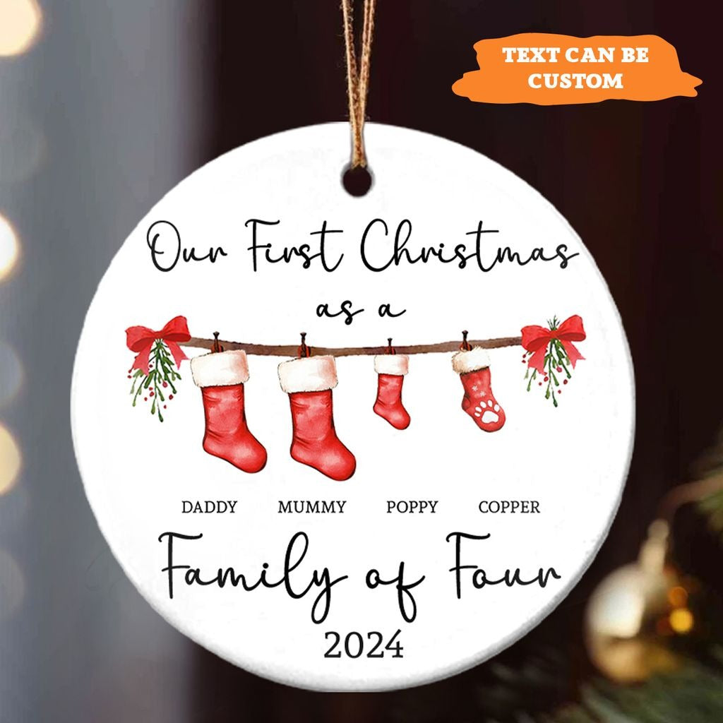 Petthouse | Personalised First Christmas As A Family Ornament, Baby First Christmas Tree Ornament, 1st Xmas