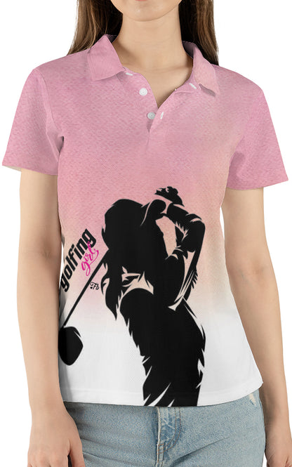 Petthouse | Golfing Girl Polo Shirt, Golfer Player Mom Women Polo Shirt, Golfaholic Gift Christmas Day