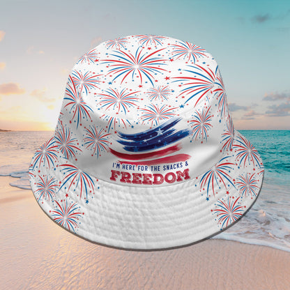 Petthouse | Personalized Dog 4th Of July Hawaiian Shirt, I'm Here For The Snacks & Freedom