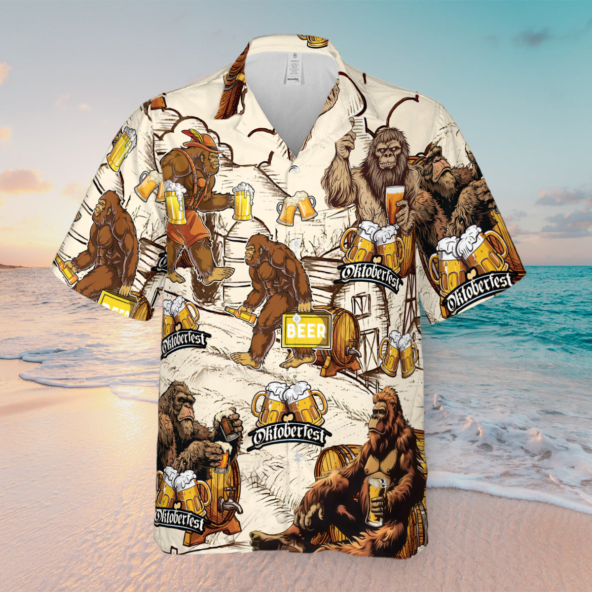 Petthouse | Funny Drinking Beer Summer 3d Hawaiian Shirts, Octoberfest Beer Drinking