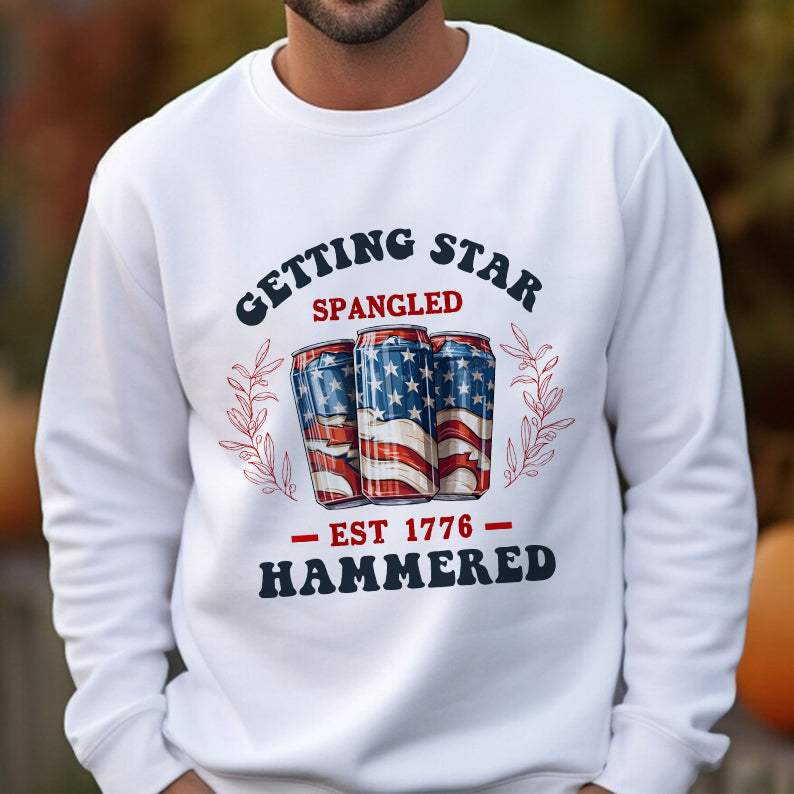 Petthouse | Getting Star Spangled Hammered Est 1776 4th Of July Shirt, Patriotic Independence Day Shirt