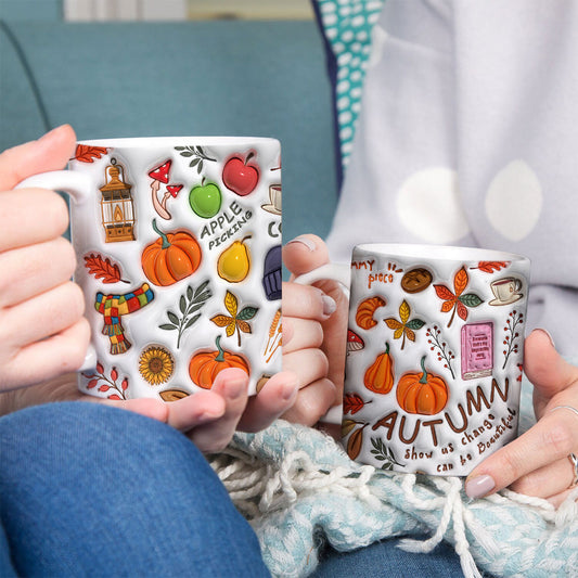 Petthouse | Autumn Mug, Fall Autumn Vibes 3d Inflated Print Mug, Halloween Gift, Autumn Spices Life