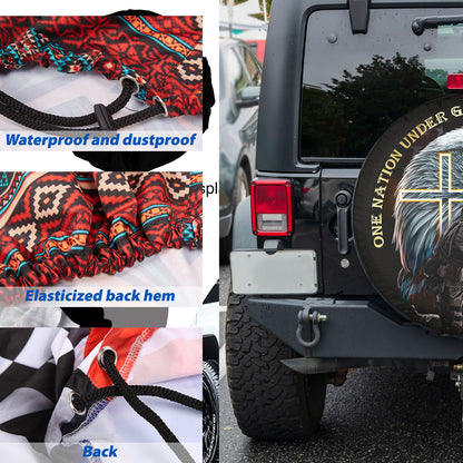 Petthouse | Soldier Veteran Eagle Wheel Tire Covers One Nation Under God Memorial Day Car Accessories Veteran Dad Gifts