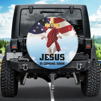 Petthouse | Jesus Bless Usa Flag Spare Tire Cover Jesus Christian Religious One Nation Under God