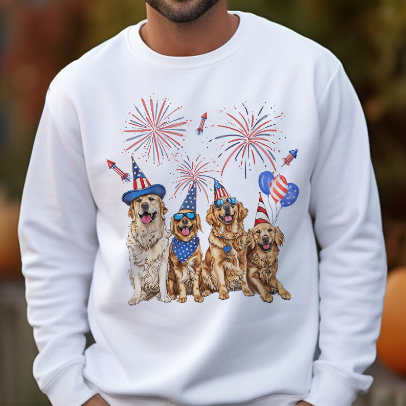 Petthouse | Golden Retriever 4th Of July Shirt, Independence Day Shirt, Dog Mom Fourth Of July