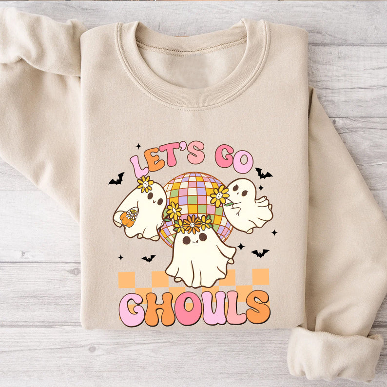 Petthouse | Halloween Let's Go Ghouls Shirt, Groovy Ghost Halloween T-shirt, Spooky Season Shirt