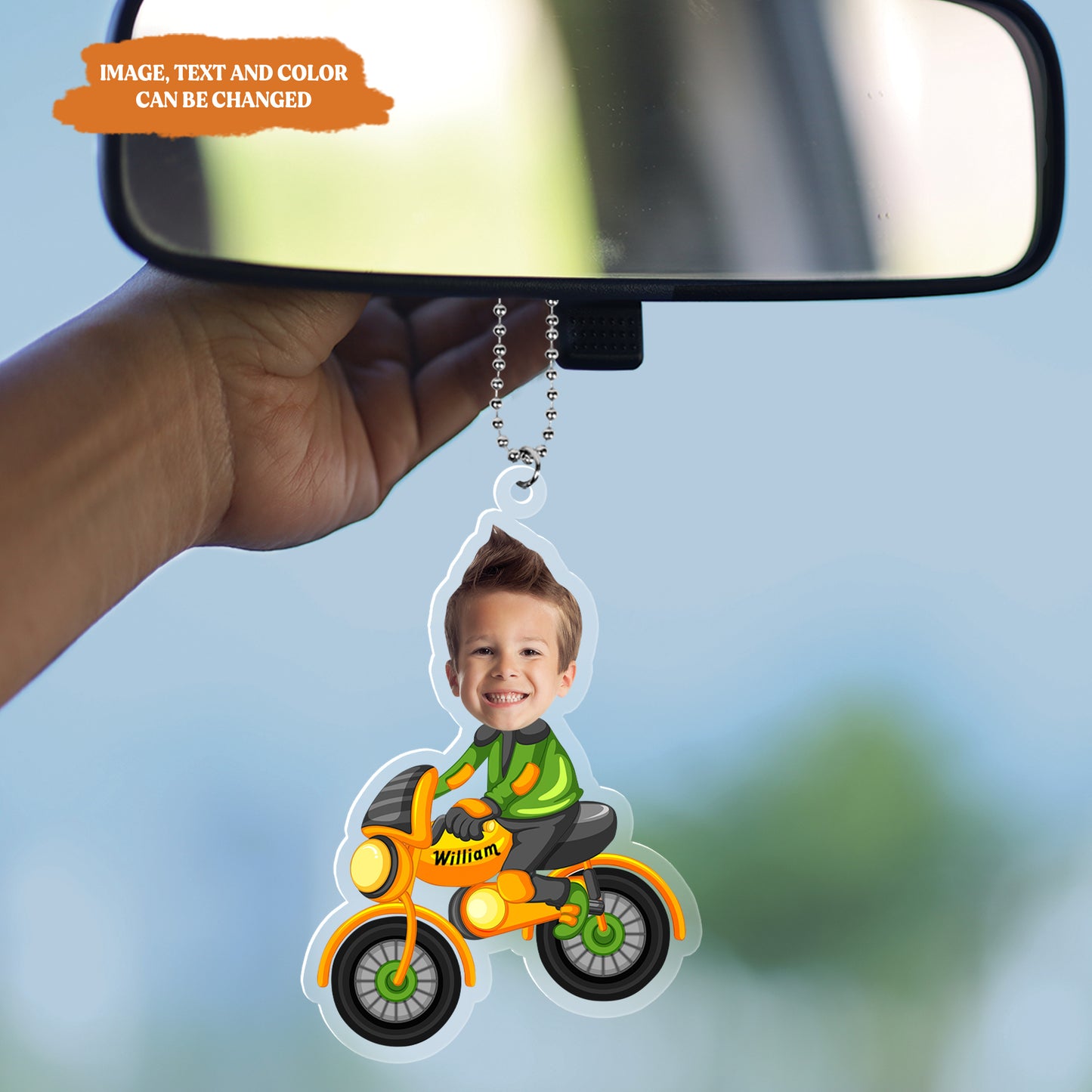 Petthouse | Personalized Car Hanger With Baby Face Photo, Ornament Drive Safe Daddy Gift, Mom Gift