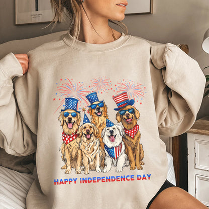 Petthouse | Golden Retriever 4th Of July Shirt, Dog Flag Independence Cute Dog Mom Fourth Of July