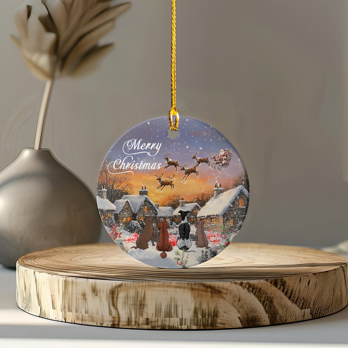 Petthouse | Personalized Dog Christmas Ornament, Dog Lovers Gift, Xmas Decoration, Dog Memorial Ornament