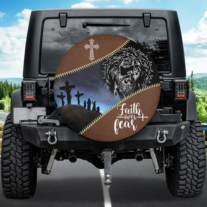 Petthouse | Christian Faith Over Fear Spare Tire Cover Jesus Car Accessories Christmas Decor Truck Decor