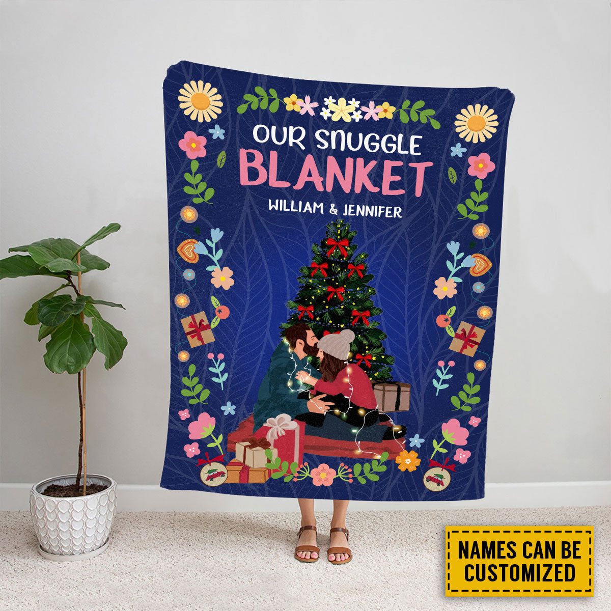 Petthouse | Customized Our Snuggle Blanket For Christmas, Happy Wedding Fleece Blanket, Anniversary Gift For Spouse