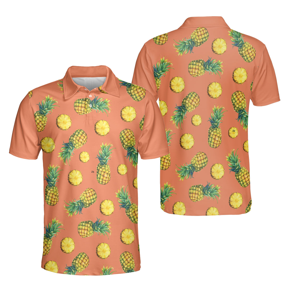 Petthouse | Customized Name Pineapple Summer Vibes Polo Pineaple Fresh Fruit Golf Polo Shirt Summer Outfit Design