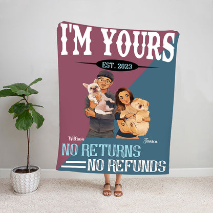 Petthouse | Personalized Sweet Valentines Printable Blanket For Girlfriend, I'm Yours No Returns Or Refund