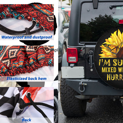 Petthouse | Sunflower Butterfly Spare Tire Cover I'm Sunshine Mixed With A Little Hurricane Wheel Cover Gift