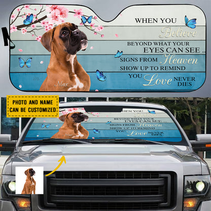 Petthouse | Windshield Sun Shade Dog Boxer Dog Remembrance Car Sun Shade Windshield Loss Of Dog