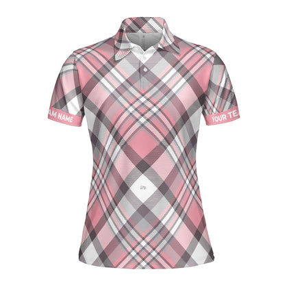 Petthouse | Customized Striped Pattern Women's Polo Style Pinky Stripes Birthday Gift Golfer Gift