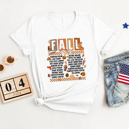 Petthouse | Retro Fall Tour Shirts, Fall Shirt, Autumn Leaves Pumpkin Shirt, Pumpkin Gardening