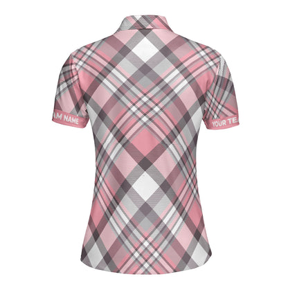 Petthouse | Customized Striped Pattern Women's Polo Style Pinky Stripes Birthday Gift Golfer Gift