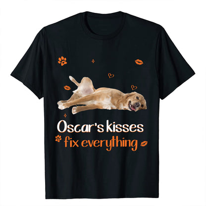 Petthouse | Personalized Dog Kisses Shirt, Father's Day Gify, Dog Lovers Gift Unisex Shirt