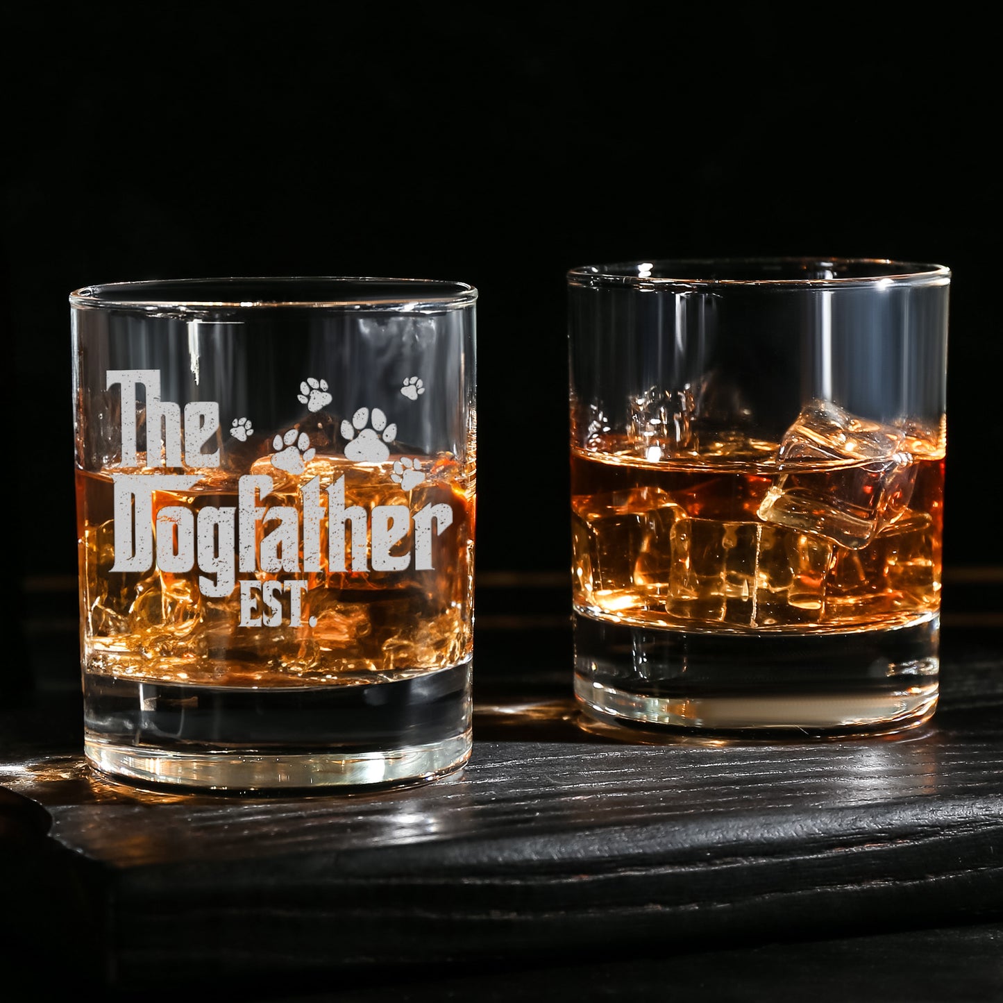 Petthouse | Personalized The Dogfather Whiskey Glass, Dog Photo Rock Glass Gift For Dog Lovers