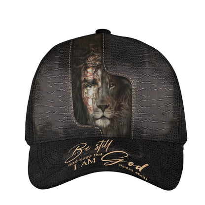 Petthouse | Lion Of Judah Be Still And Know That I Am God Baseball Cap Jesus Lion Cap For Men Christian Hat Birthday