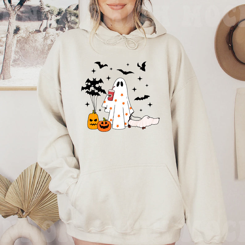 Petthouse | Halloween Ghost Dachshund Dog Shirt, Сute Ghost Dog Shirt, Women Halloween, Spooky Vibes