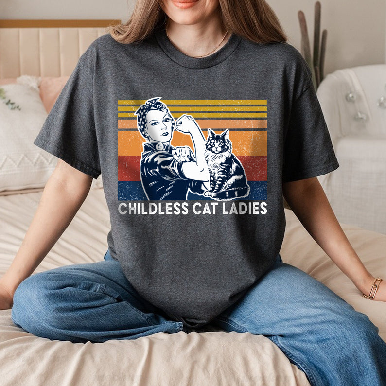 Petthouse | Childless Cat Ladies Shirt, Childless Cat Lady 2024 Shirt, Childless Cat Lady Tee, Blue 2024