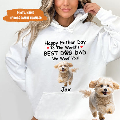 Petthouse | Personalized Dog Happy Father's Day To The World's Shirt, Pet Photo Best Dog Dad