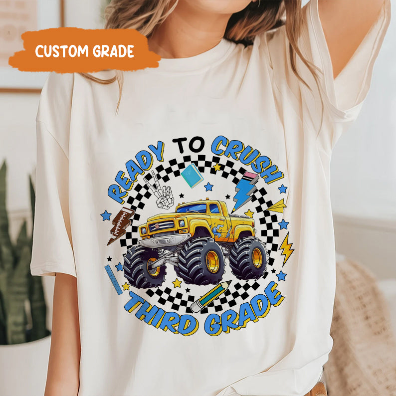 Petthouse | Custom Back To School Shirt For Boys, Cool Monster Truck, First/ Second Grade Shirt