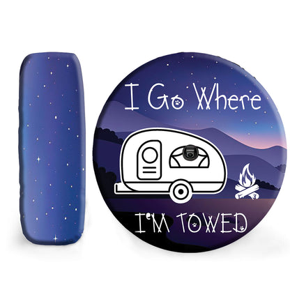 Petthouse | Caravan Car Night Camping Spare Tire Covers I Go Where I'm Towed Truck Cover Universe Seasonal