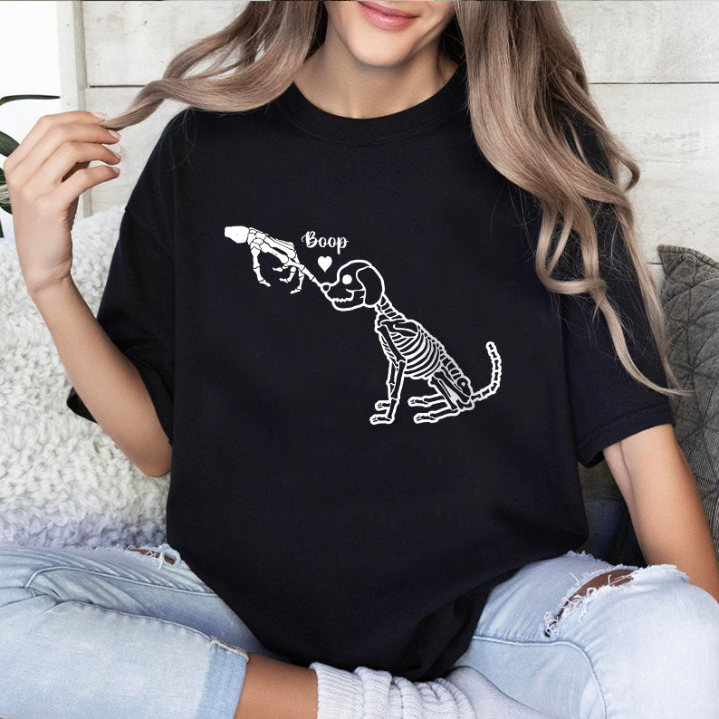 Petthouse | Halloween Dog Boop Shirt, Funny Dog Skeleton Shirt, Spooky Dog Tshirt, Dog Skeleton