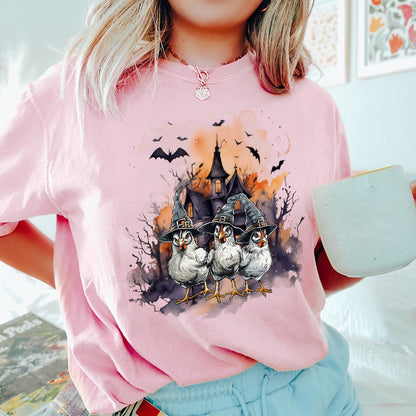 Petthouse | Halloween Chicken Witches Shirt, Vintage Chicken Witches Shirt, Girly Halloween, Chicken Witches