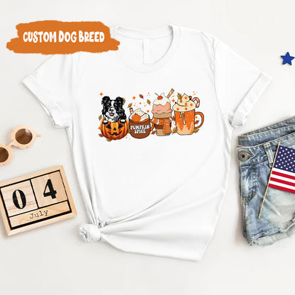 Petthouse | Custom Border Collie Dog Halloween Shirt, Dog Fall Shirt, Pumpkin Spice Latte Coffee Shirt