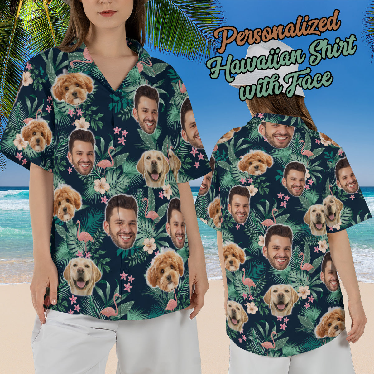 Petthouse | Custom Hawaiian Shirt With Face For Family, Funny Tropical Summer Hawaiian Shirt