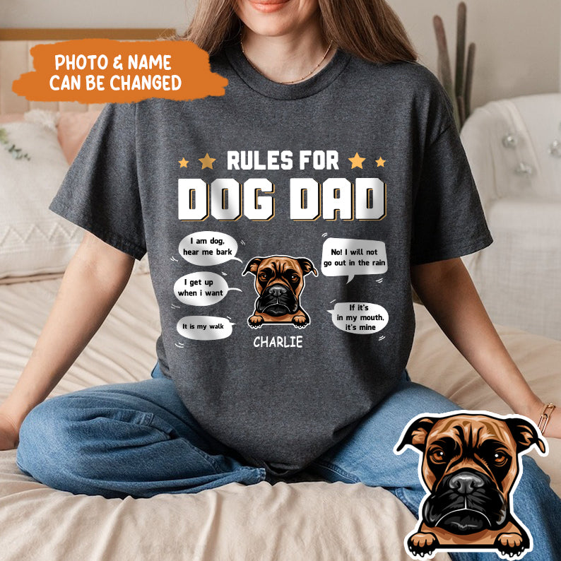 Petthouse | Personalized Dog Rules For Dog Parent Shirt, Funny For Dog Dad Dog Lover Dog Owner