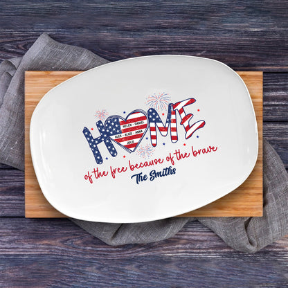 Petthouse | Custom Grilling Plate Independence Day, Home Of The Free Grilling Plate, BBQ Platter, Independence Day Gift, Grill Plate Gift 4th Of July