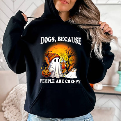 Petthouse | Сute Ghost Dog Walking, Dogs Because People Are Creepy, Halloween Dog Shirt, Spooky Season Gift