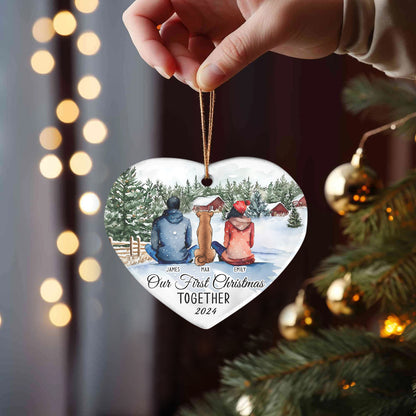 Petthouse | Our First Christmas Together Ornament, Custom Family With Pet Ornament 2024, Family Ornament