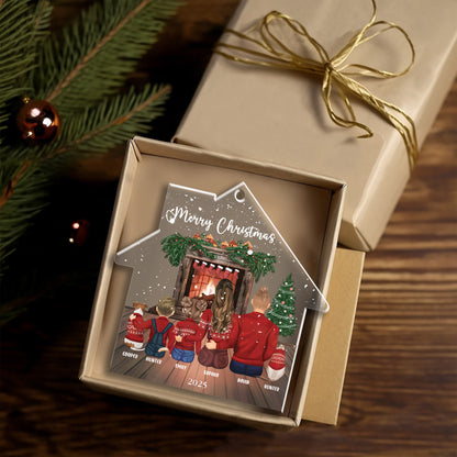 Petthouse | Personalized Family Christmas Ornament, Family Ornament With Pets, Family And Pet, Xmas Decor